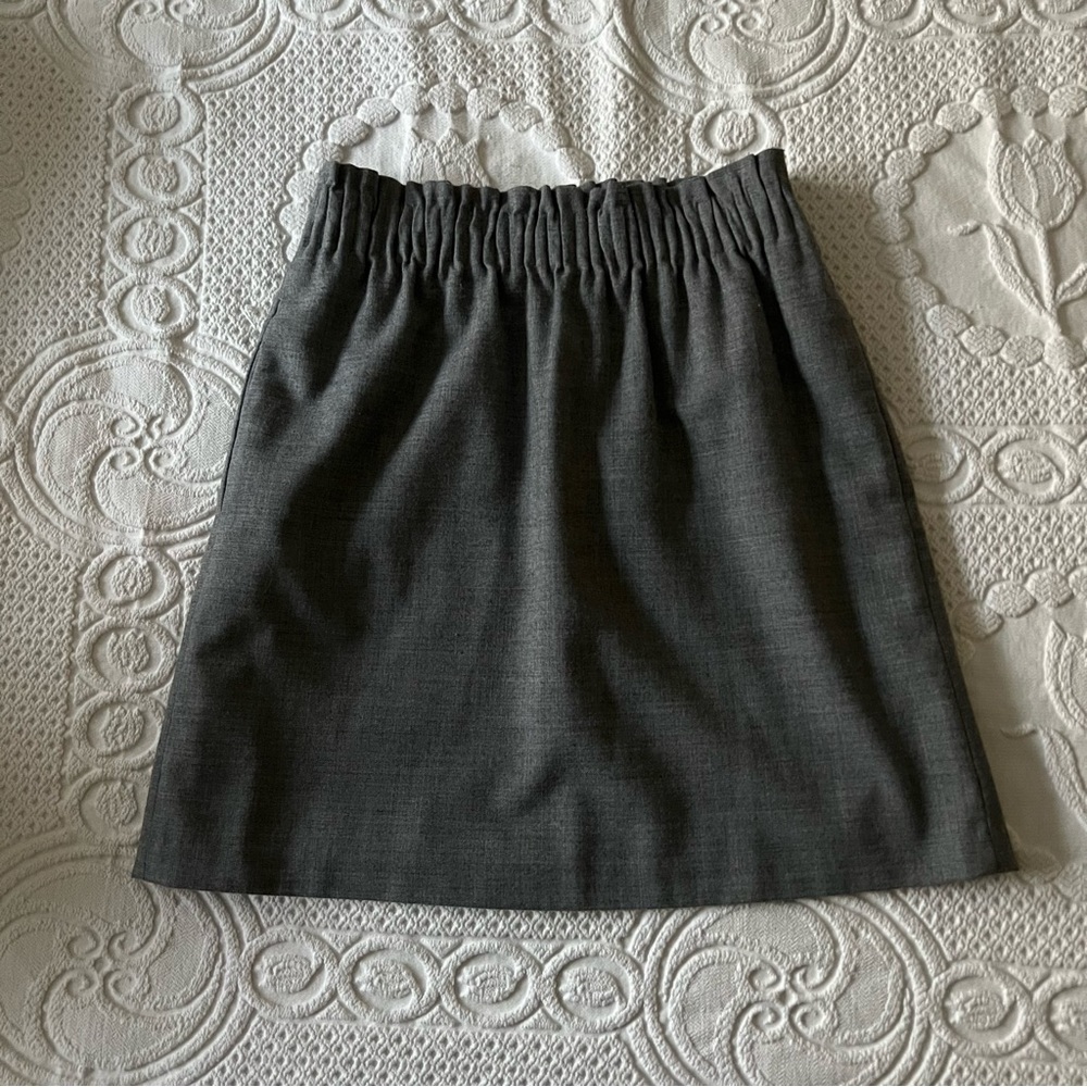 J. Crew Gray Wool Mini Skirt with Pockets